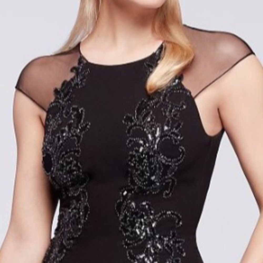 Truly by Zac Posen Black Gown with Illusion Back
